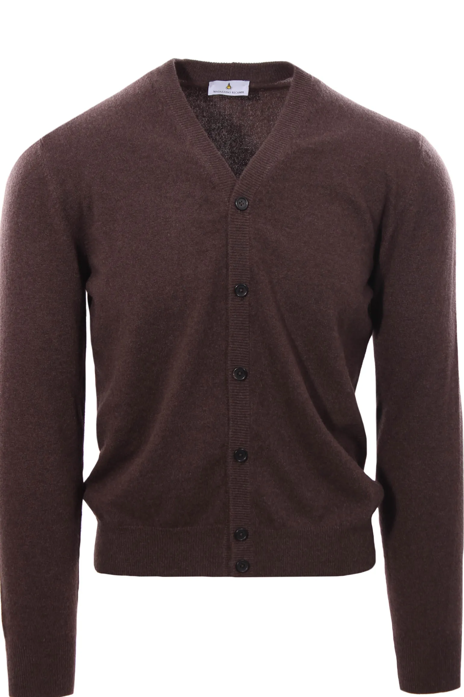 Cardigan chiusura alta in puro cashmere
