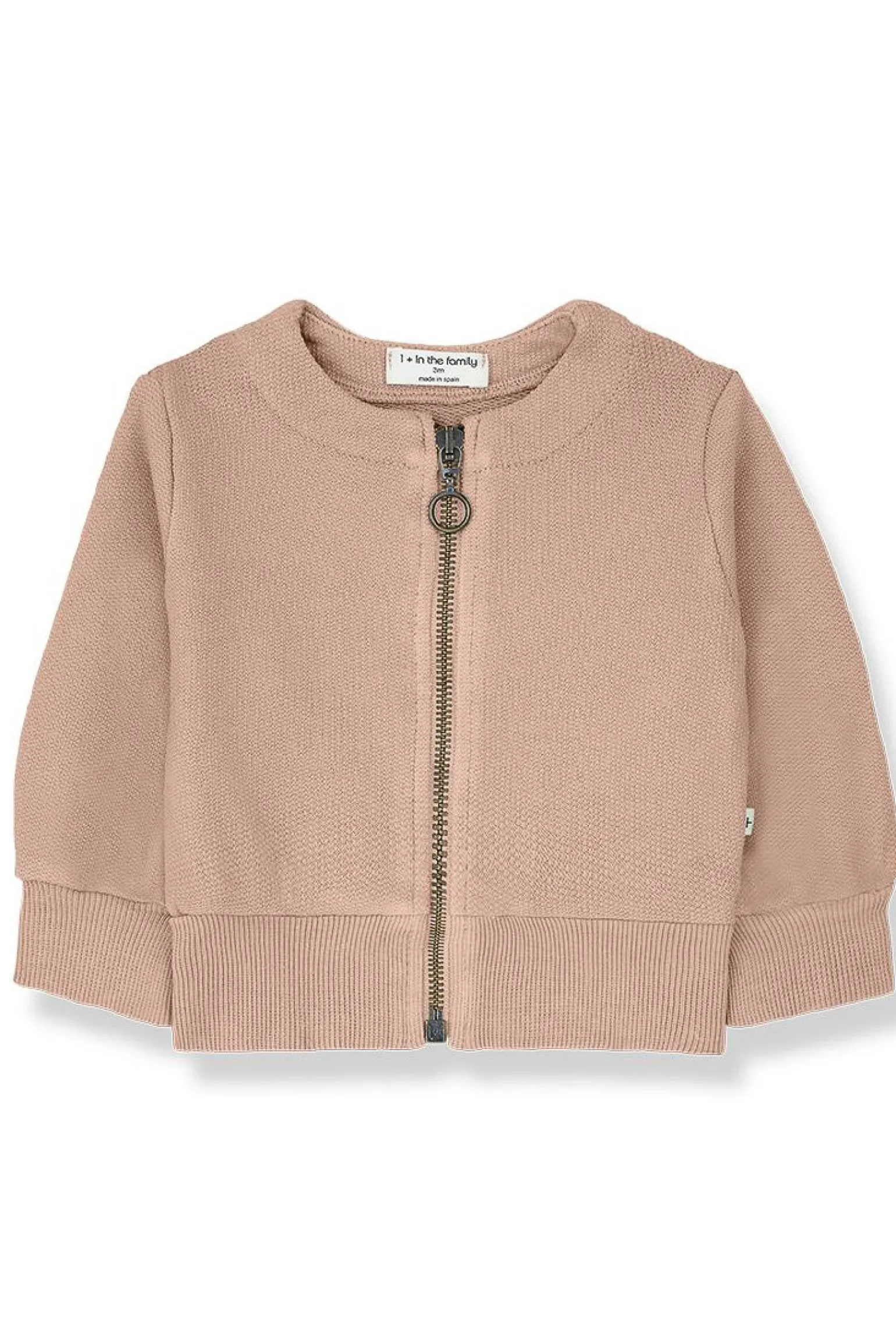 Cardigan girocollo con zip