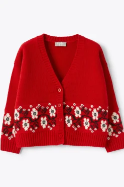cardigan in lana a trama rasata