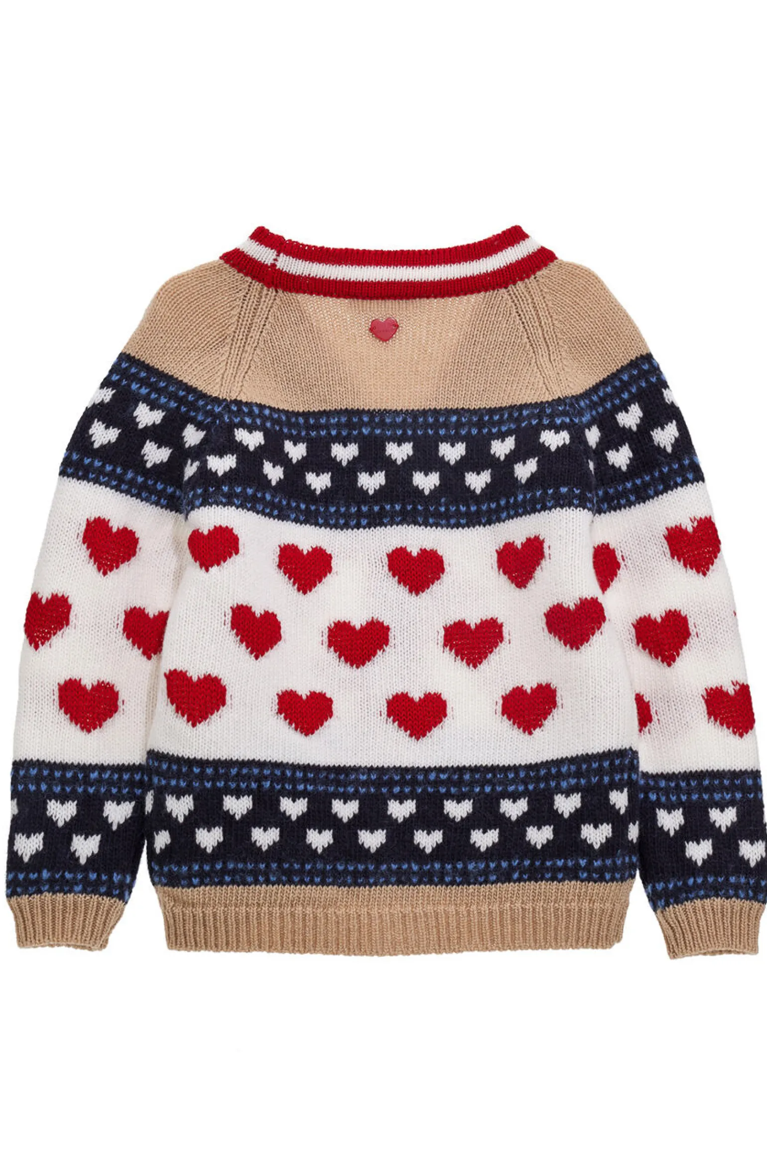 Cardigan in lana cuori