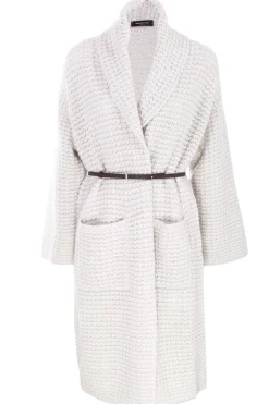 Cardigan lungo con cintura