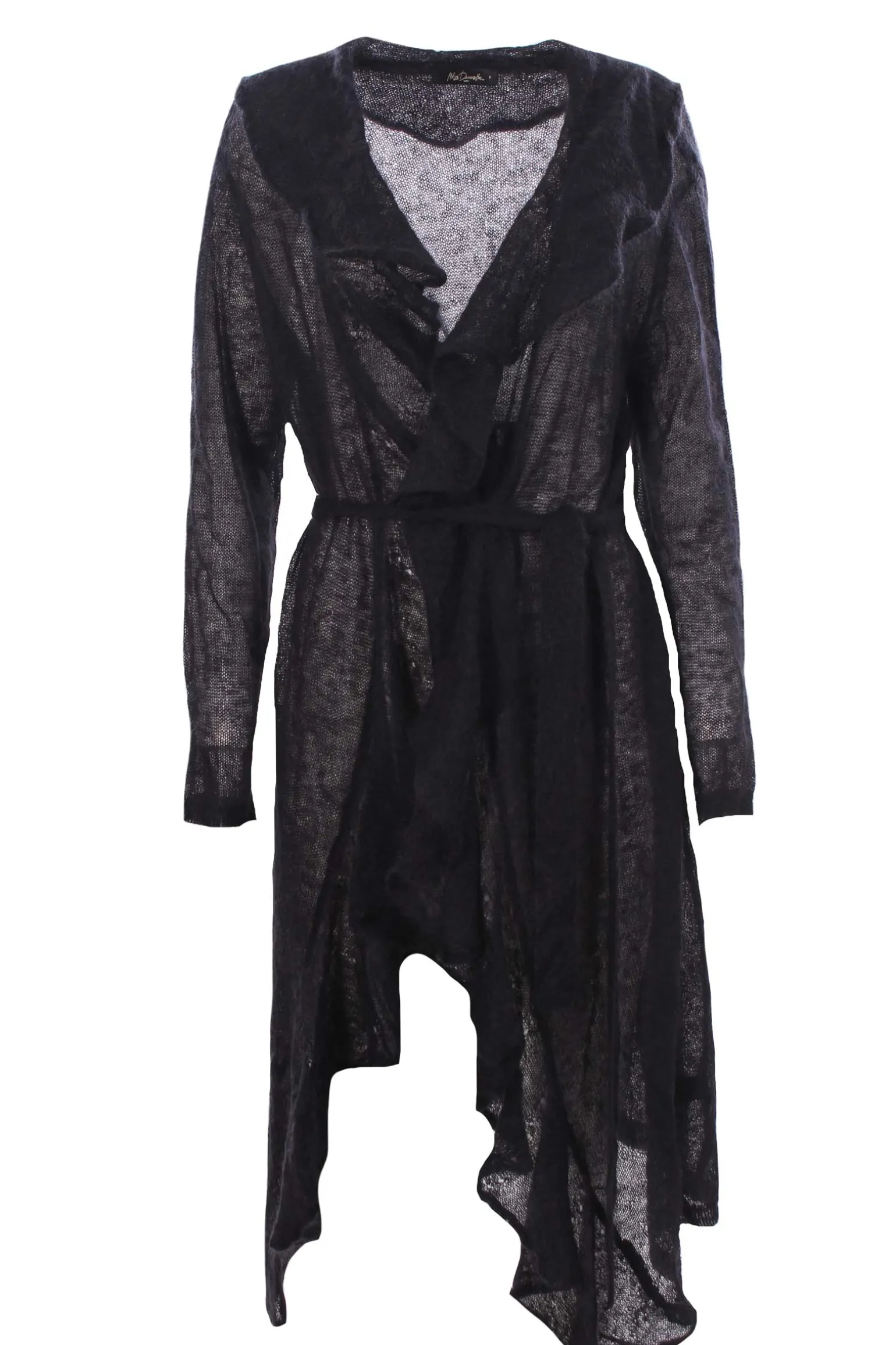 Cardigan lungo con rouches