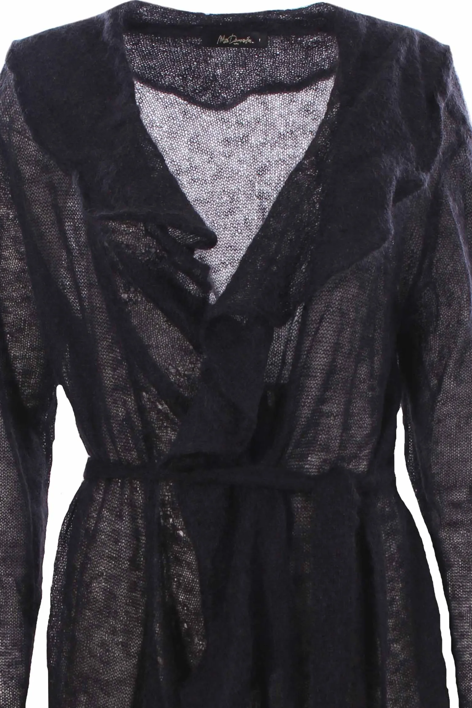Cardigan lungo con rouches