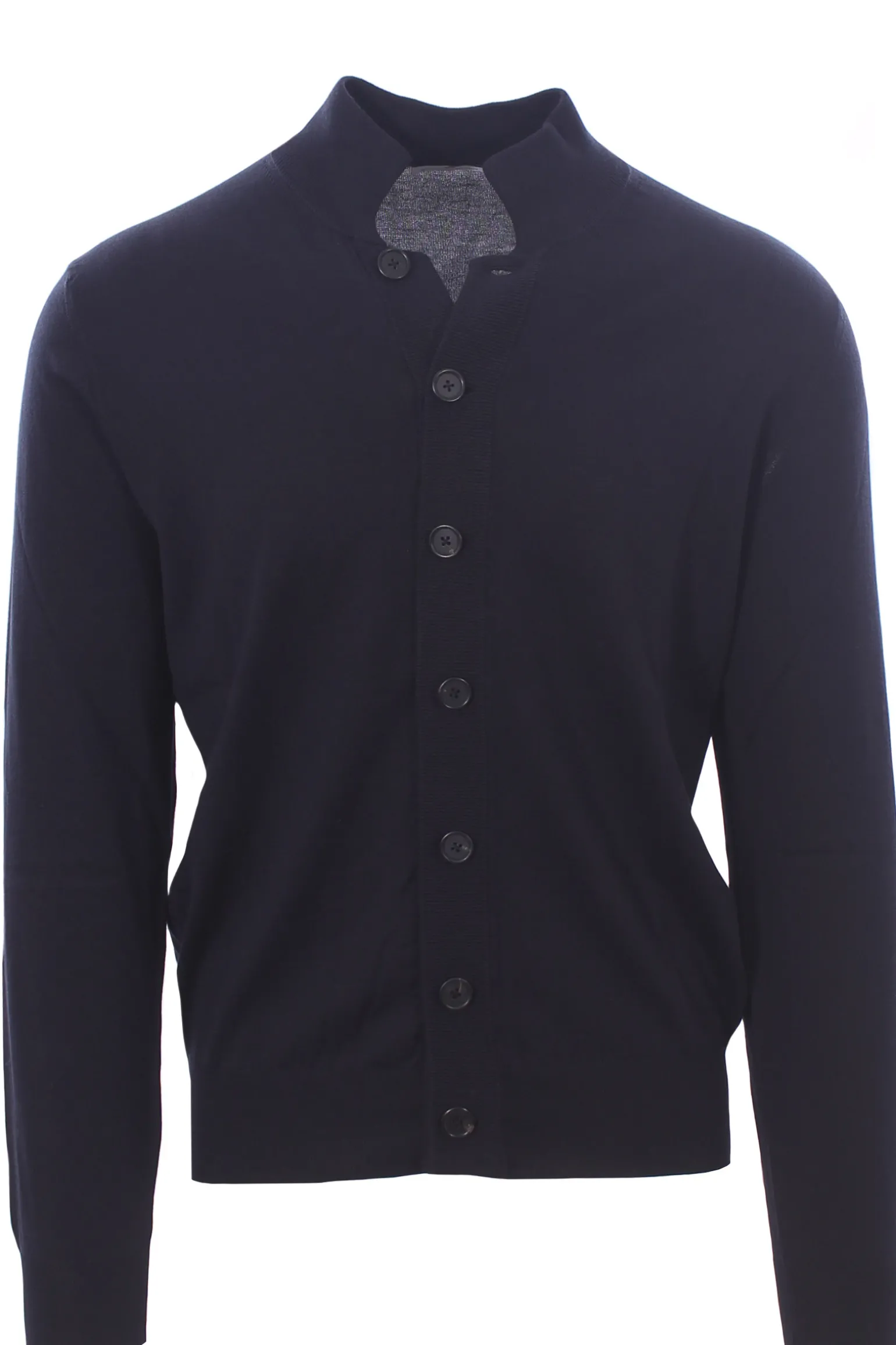 cardigan polo in seta e cotone