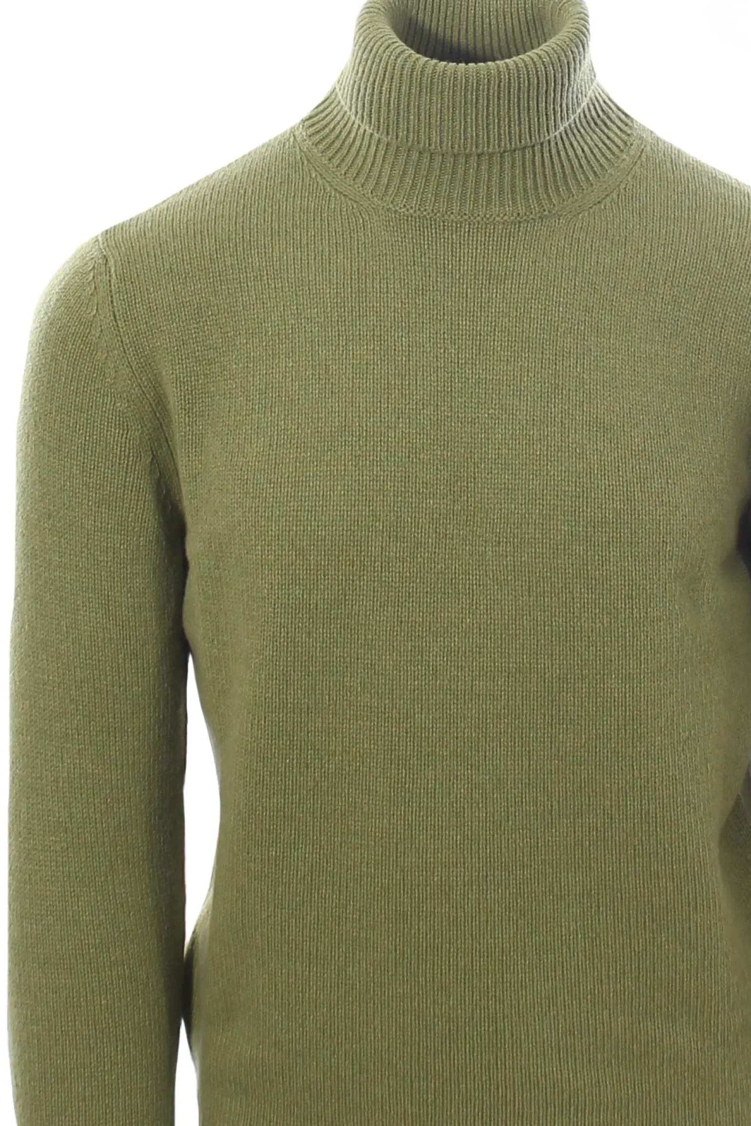 collo alto in green cashmere