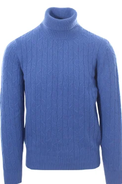 collo alto treccia in green cashmere