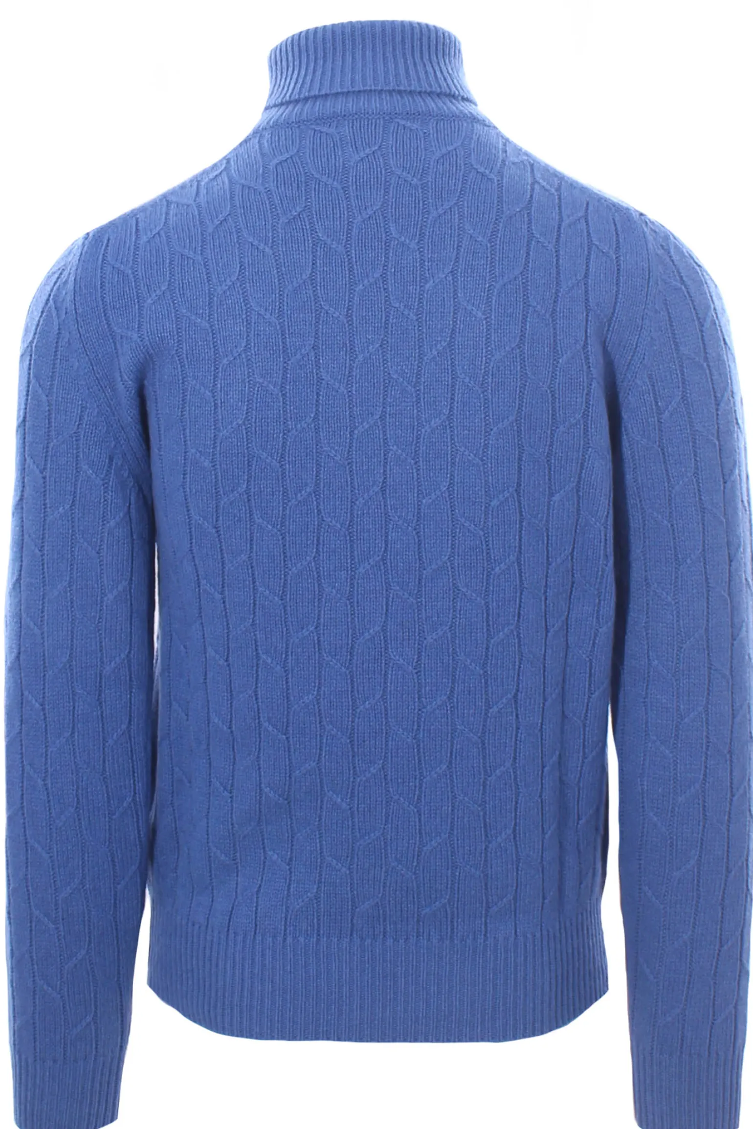 collo alto treccia in green cashmere