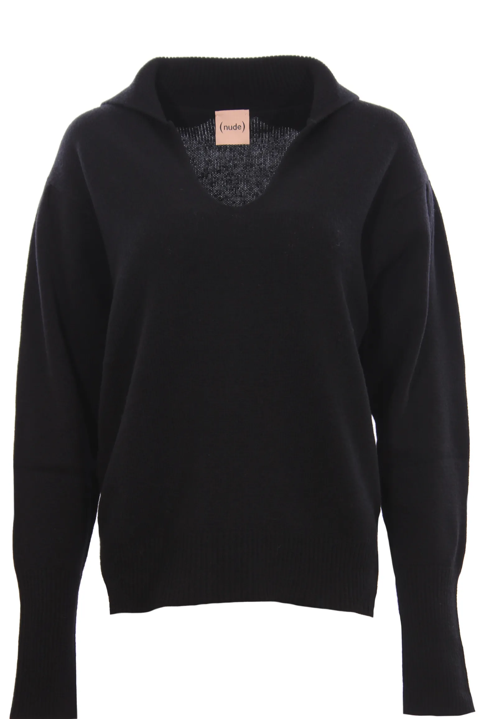 Collo a v in cashmere e lana
