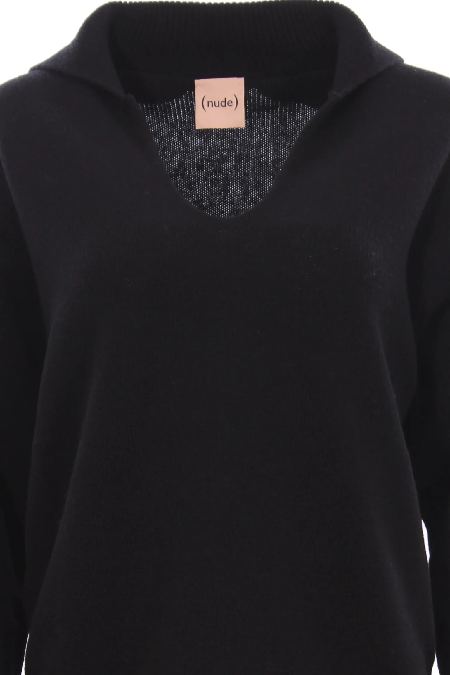 Collo a v in cashmere e lana
