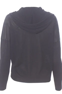 Collo a v lurex con cappuccio