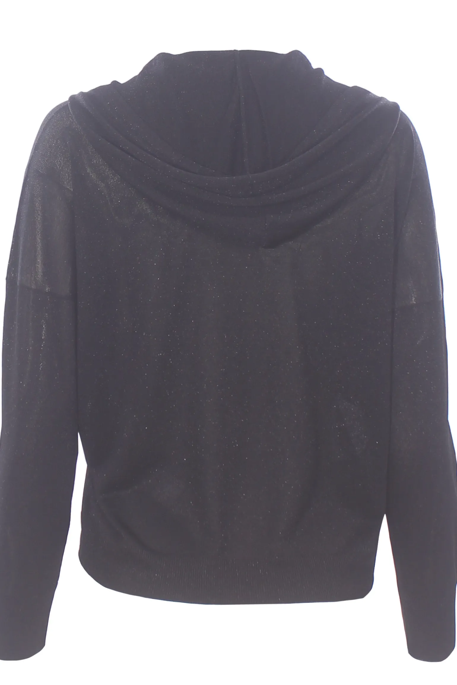 Collo a v lurex con cappuccio