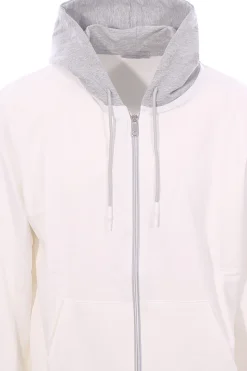 felpa cappuccio full zip bicolore