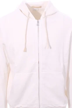 felpa full zip in cotone e cashmere