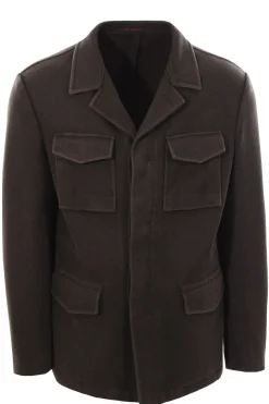 Field jacket in lana lavata