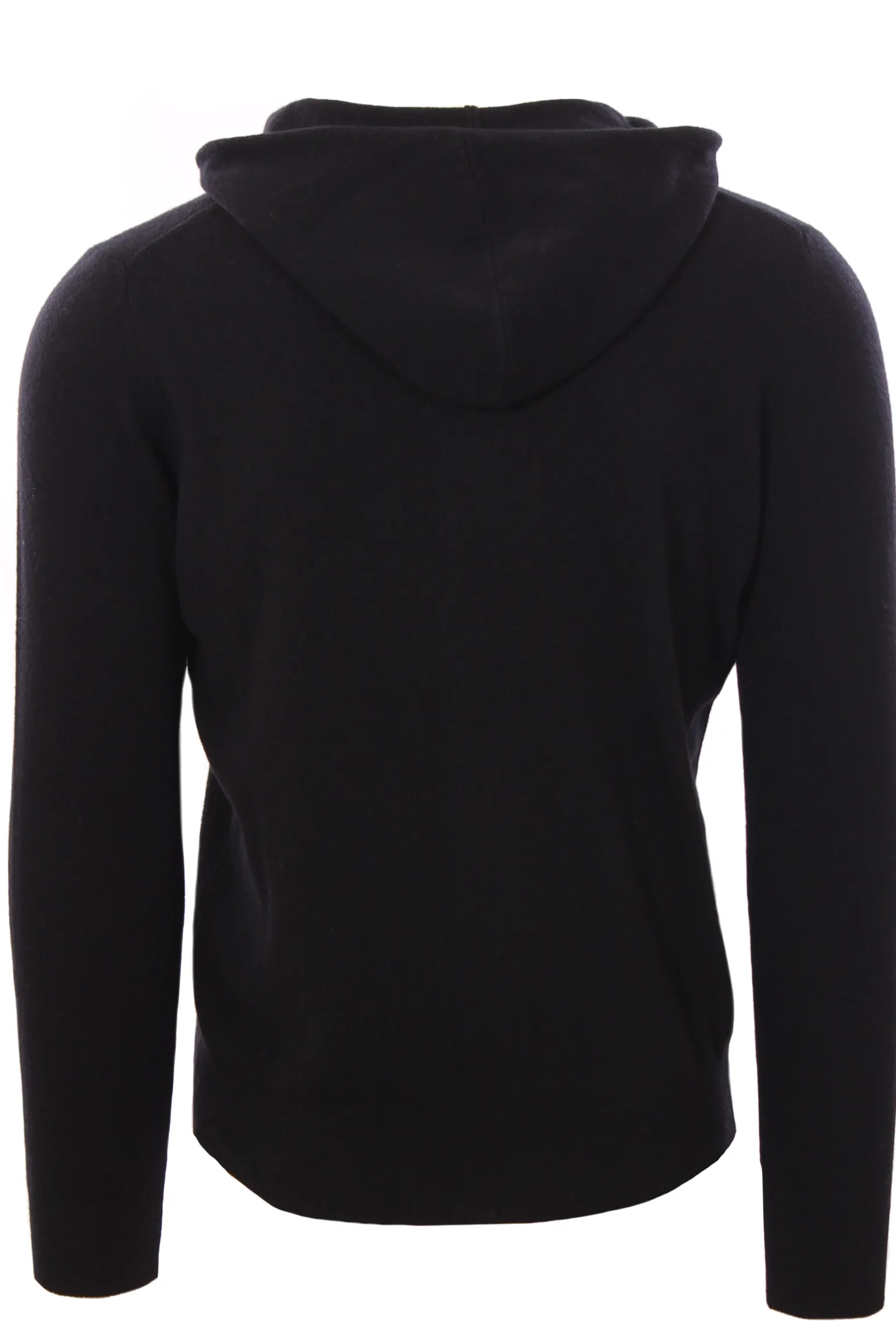 Full zip cappuccio in lana e cashmere