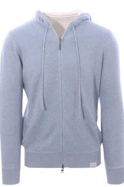 full zip cappuccio reversibile in lana e cashmere