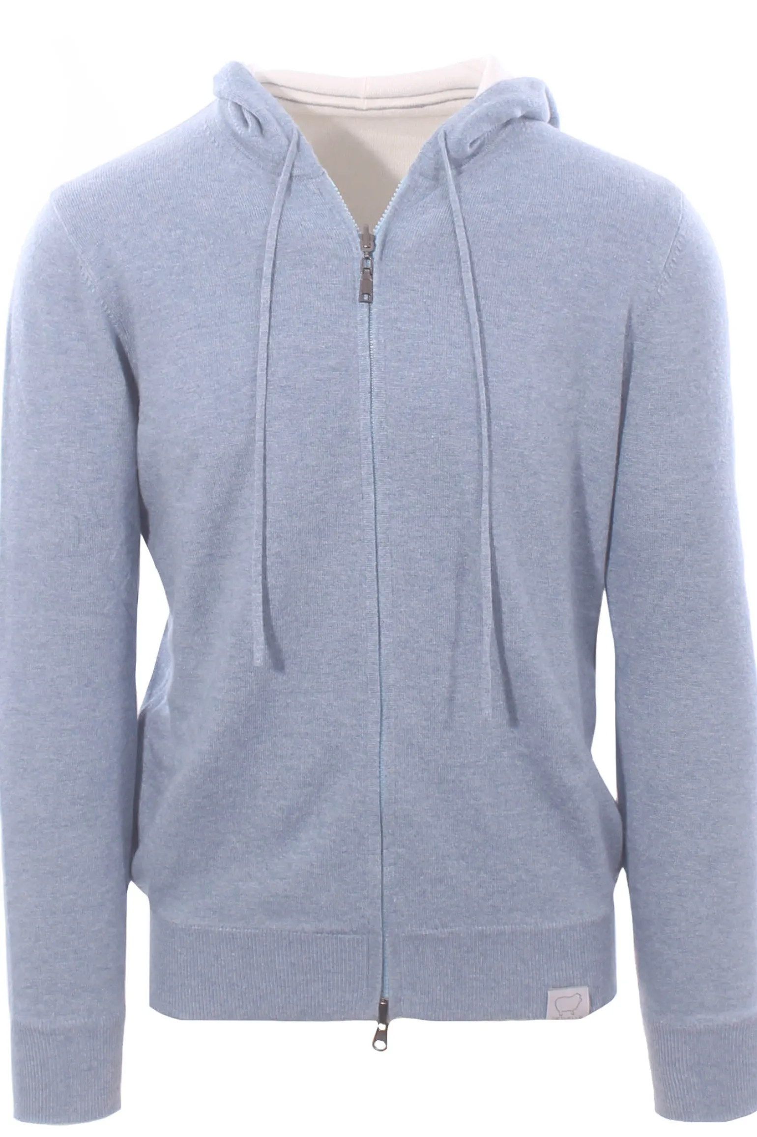 full zip cappuccio reversibile in lana e cashmere