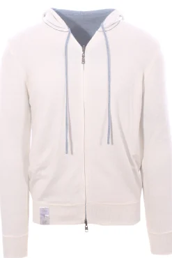 full zip cappuccio reversibile in lana e cashmere