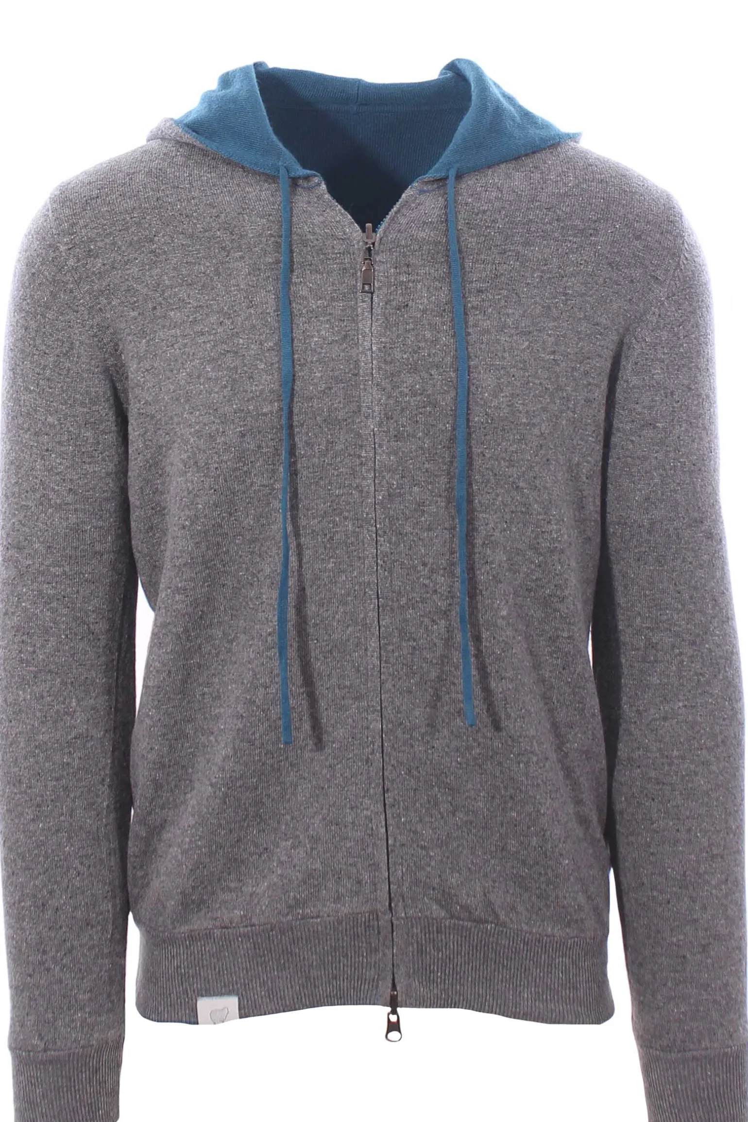 full zip cappuccio reversibile in lana e cashmere
