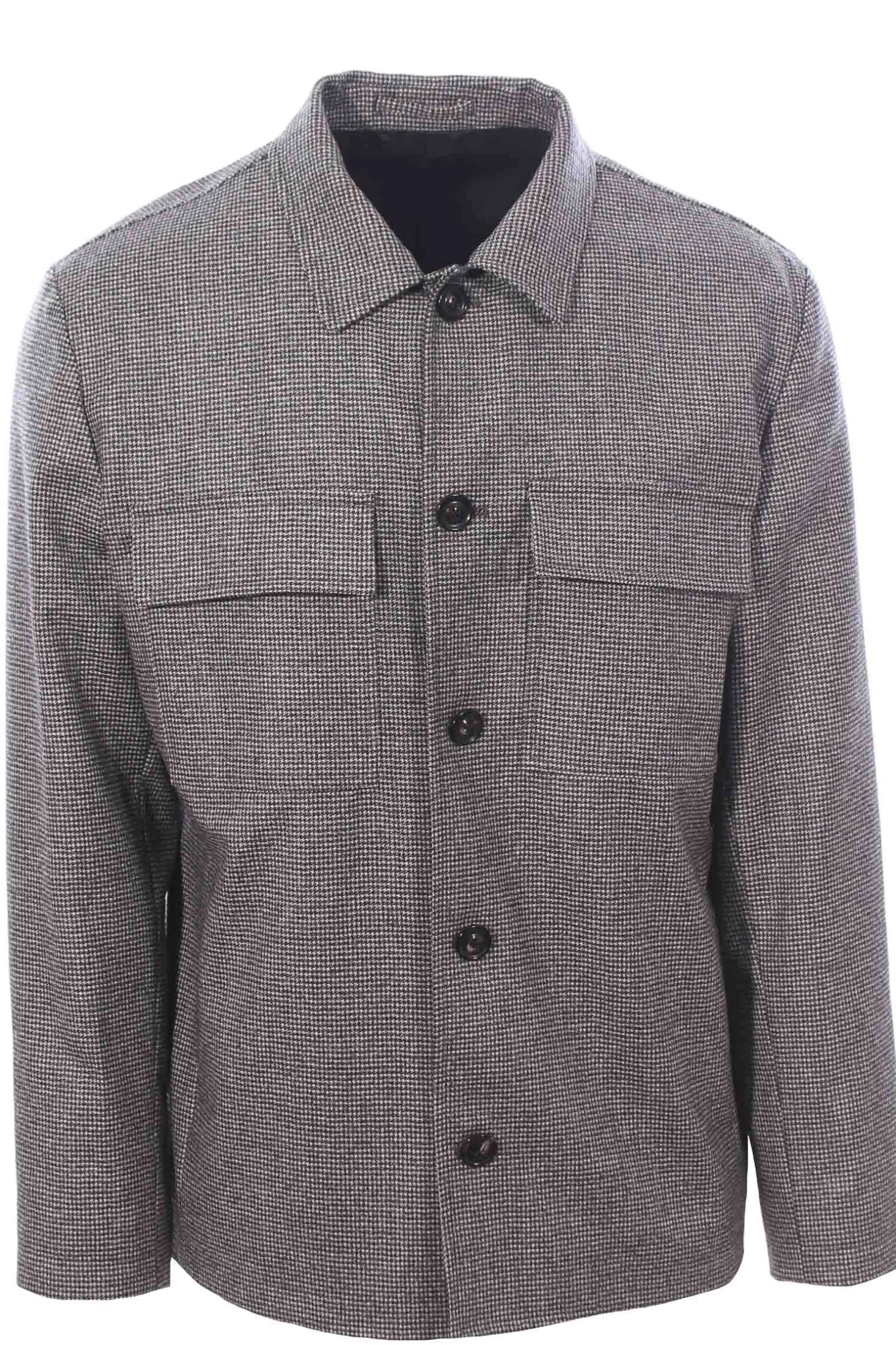 giacca camicia in lana e cashmere pied de poule