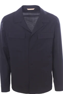 giacca camicia in tela di lana