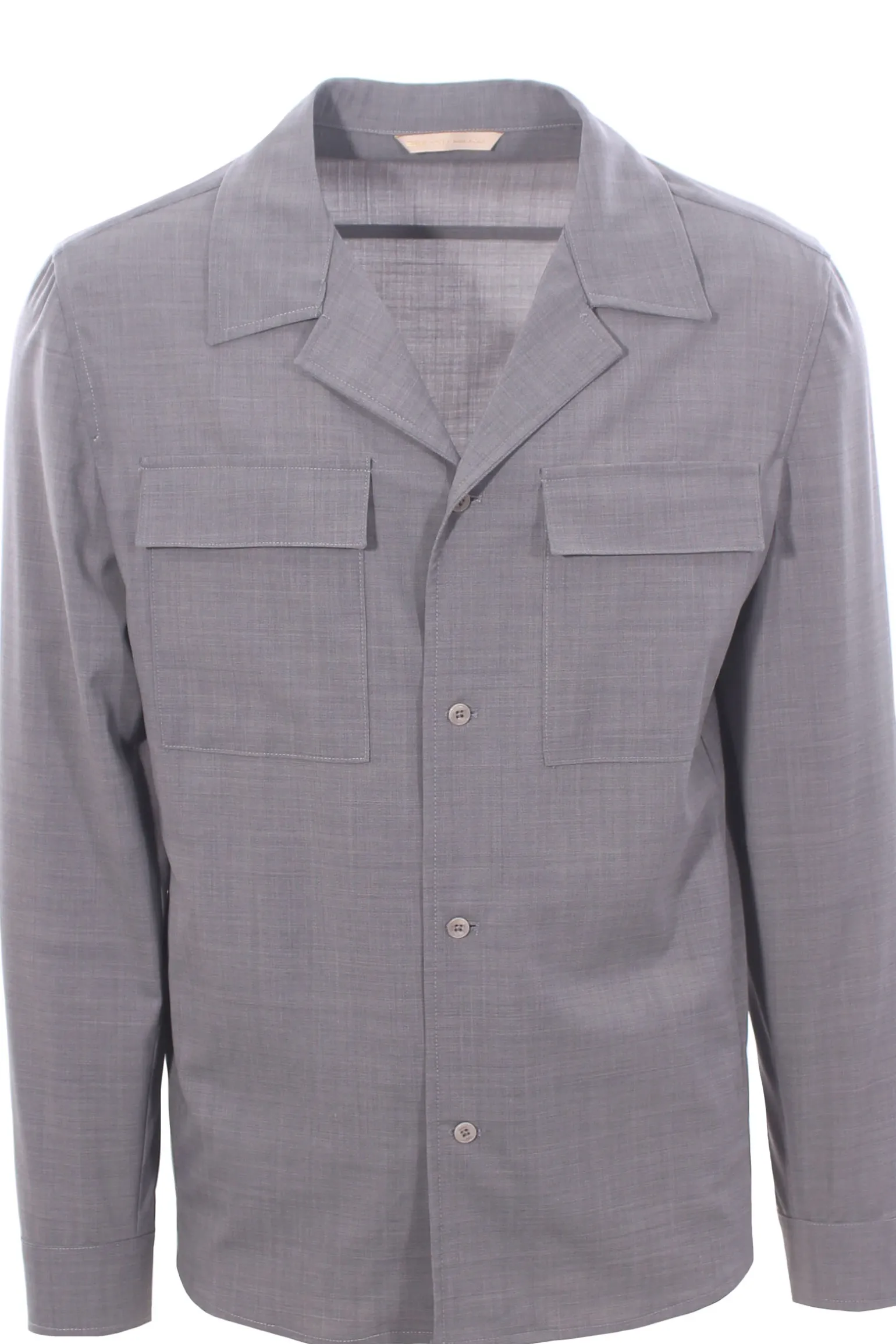 giacca camicia in tela di lana