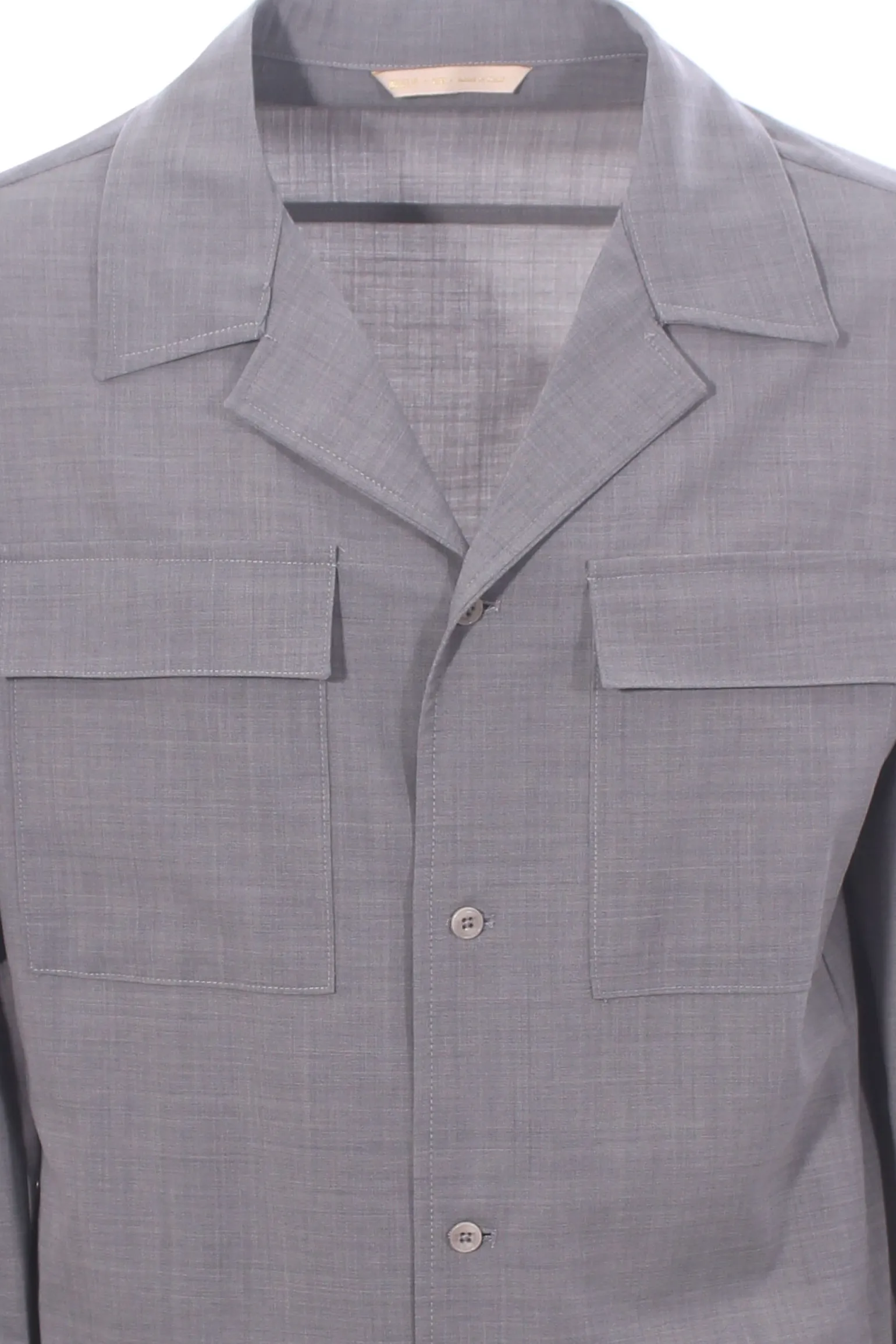giacca camicia in tela di lana