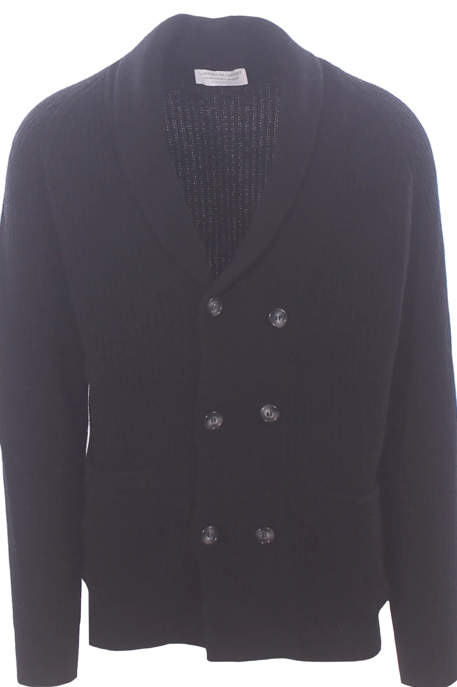 giacca cardigan in lana a coste