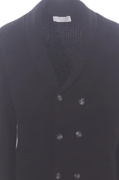 giacca cardigan in lana a coste
