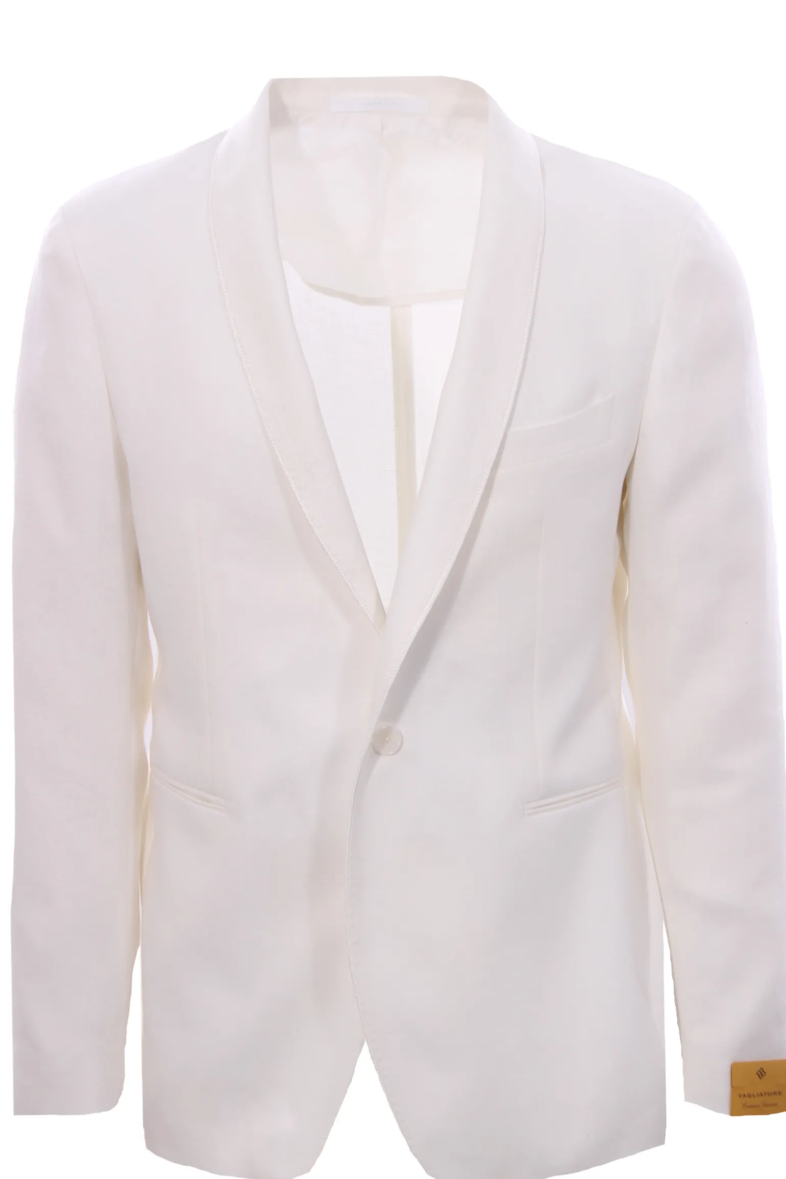 Giacca con profilo piping in lino natural stretch