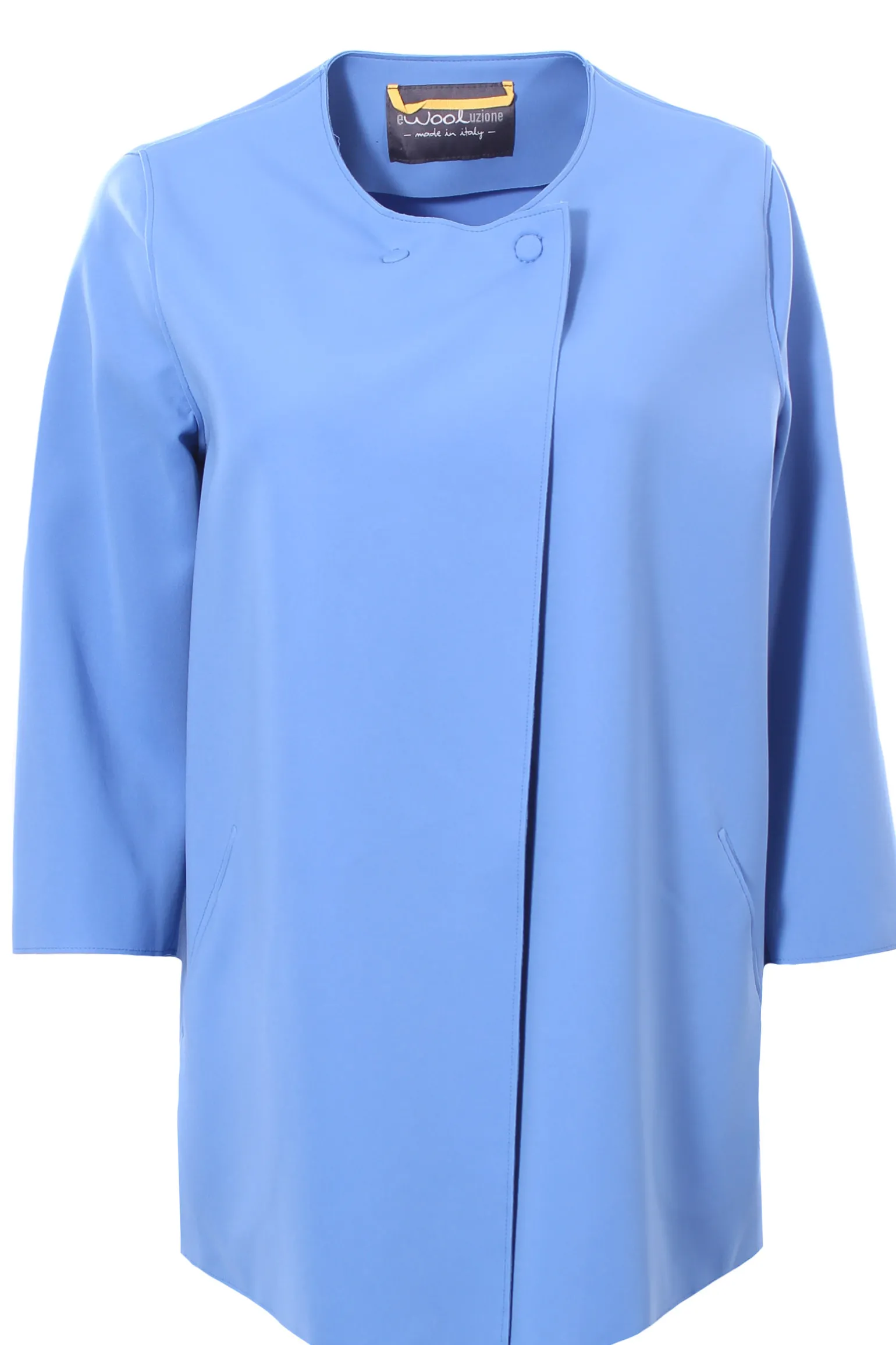 Giaccone in neoprene doppio petto con spacchi