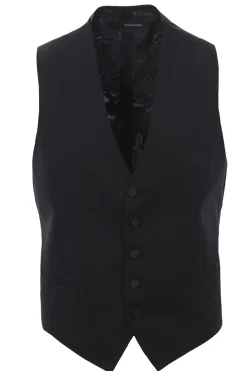Gilet cerimonia in lana con dettagli raso