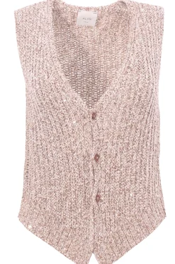 Gilet paillettes tricot