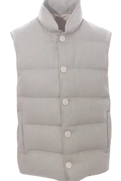 gilet piumino in lino
