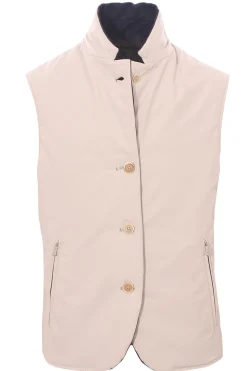 gilet reversibile in lino e cotone