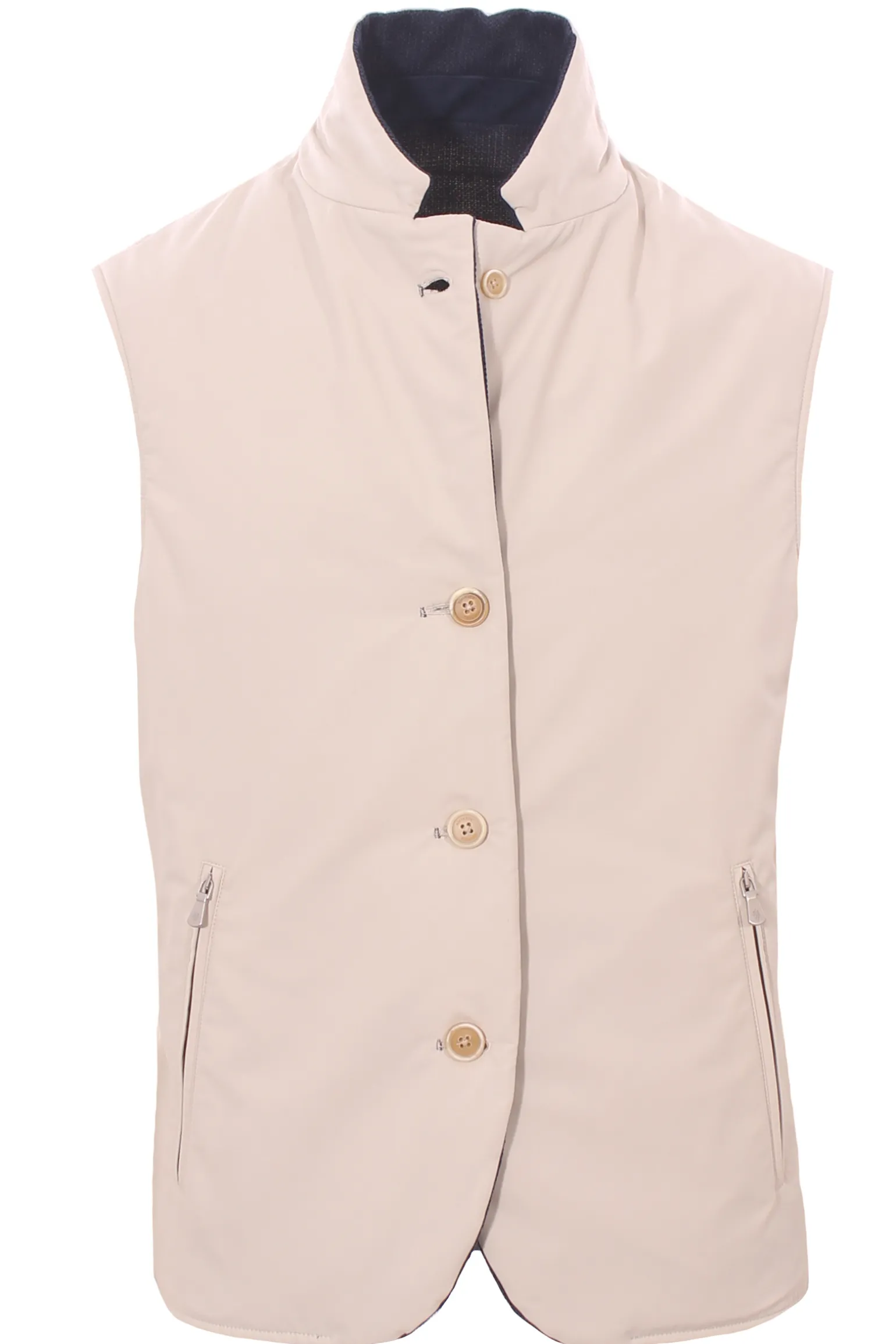 gilet reversibile in lino e cotone