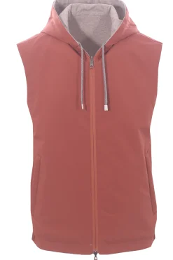 gilet reversibile in tecno cashemere e nylon