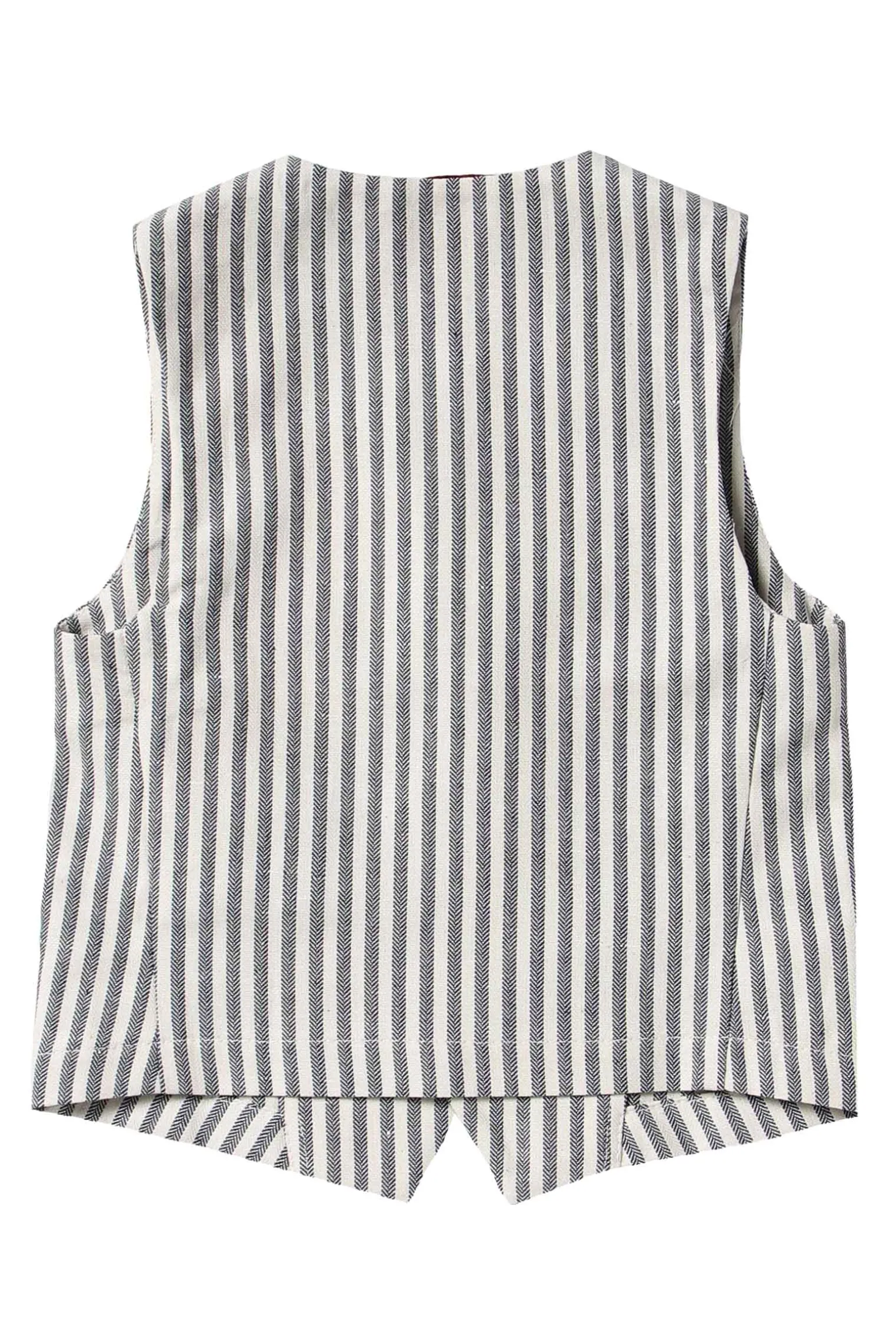 Gilet rigato in cotone e lino