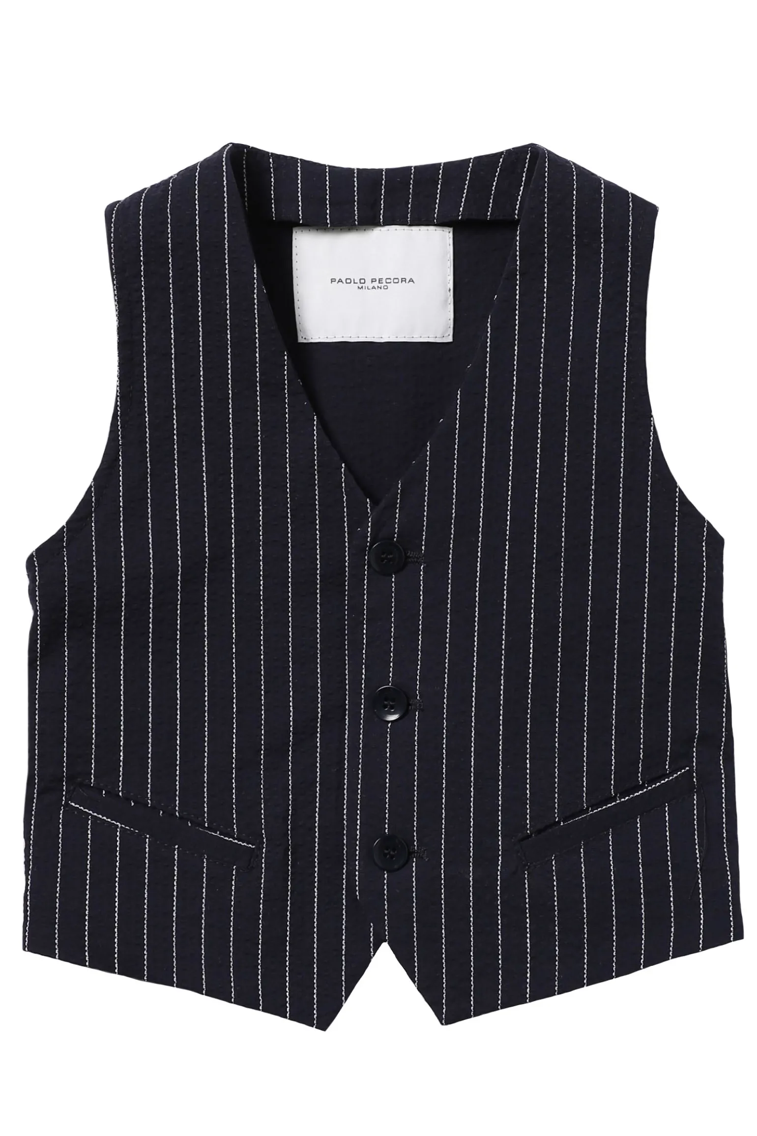 Gilet rigato in cotone stretch