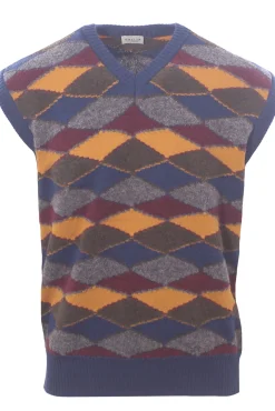 gilet scollo a v in lana vergine