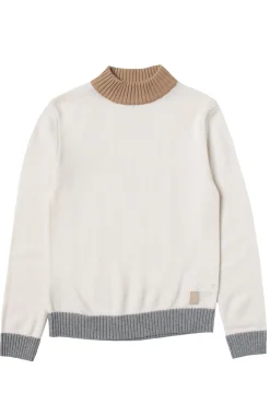 Girocollo bicolor in lana e cashmere