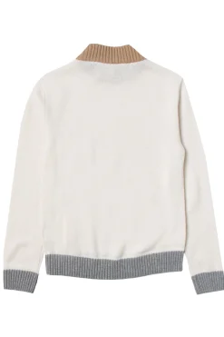 Girocollo bicolor in lana e cashmere