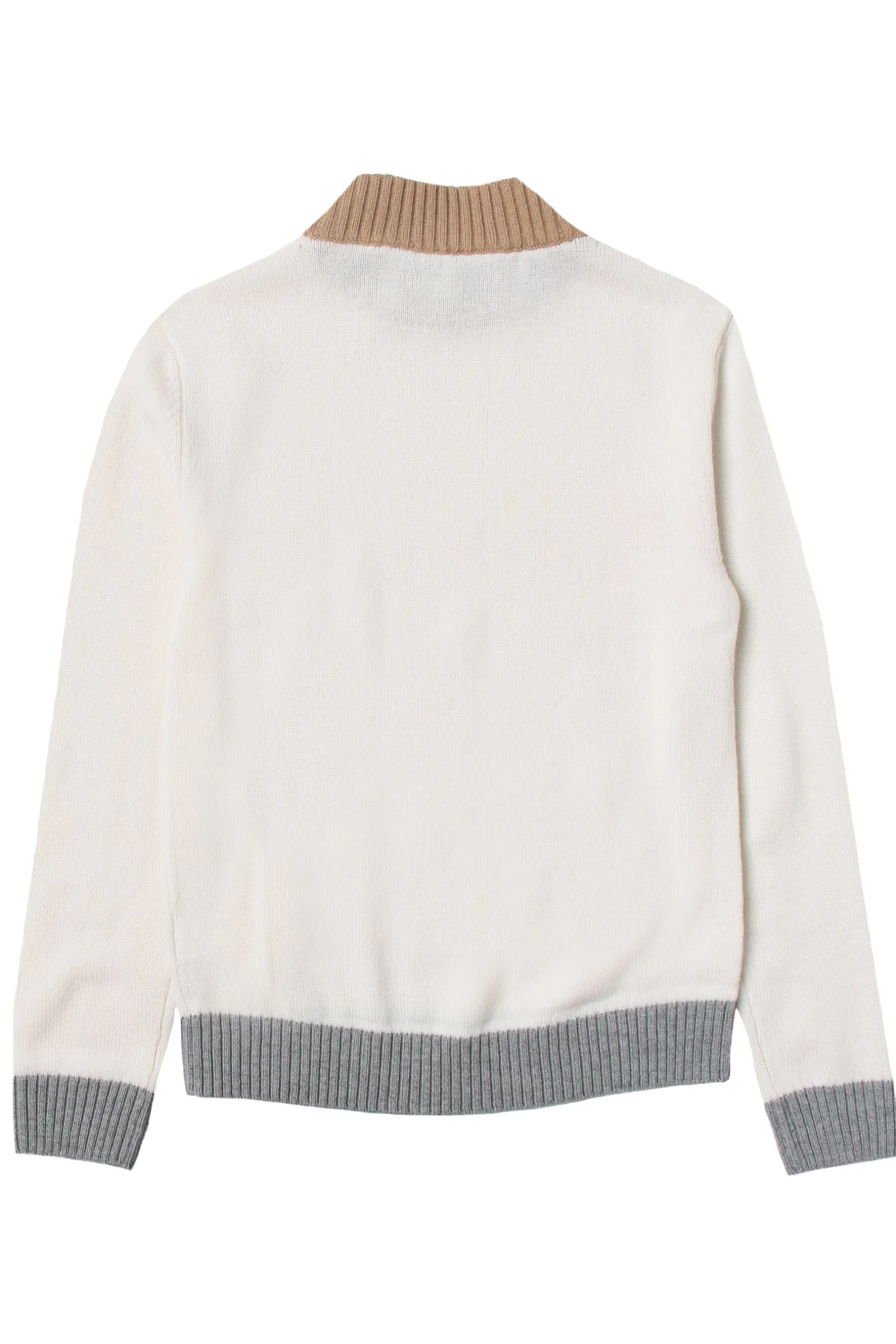 Girocollo bicolor in lana e cashmere