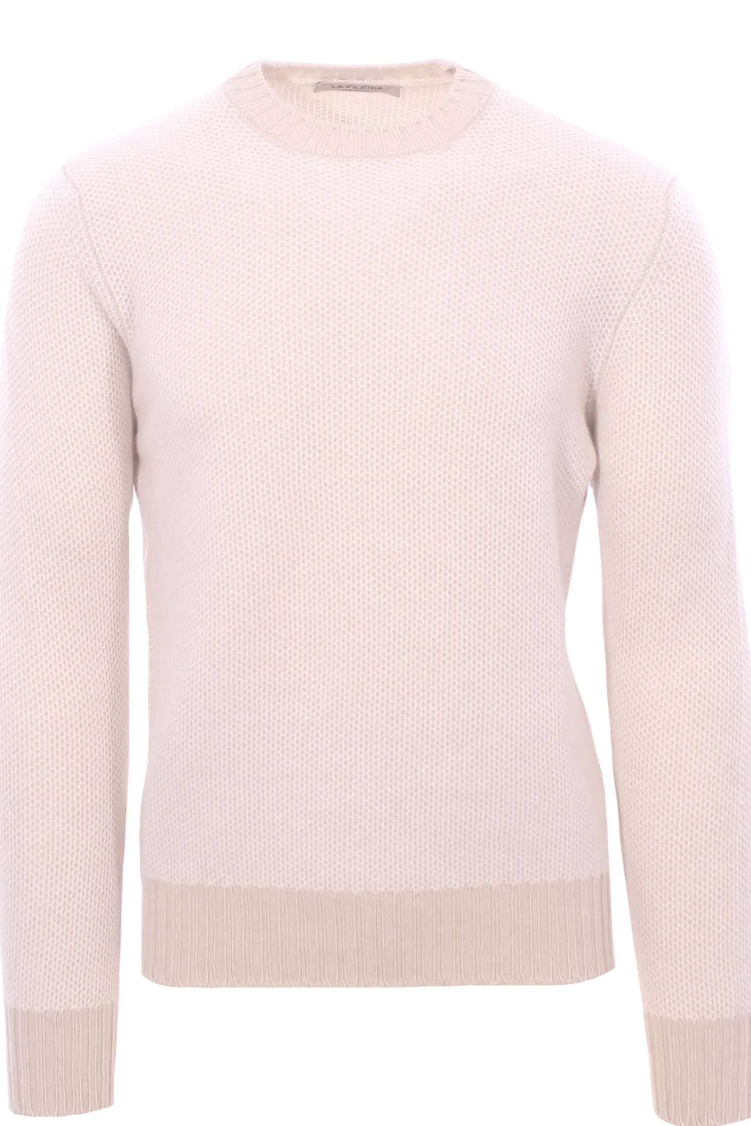 girocollo in cashmere grana riso