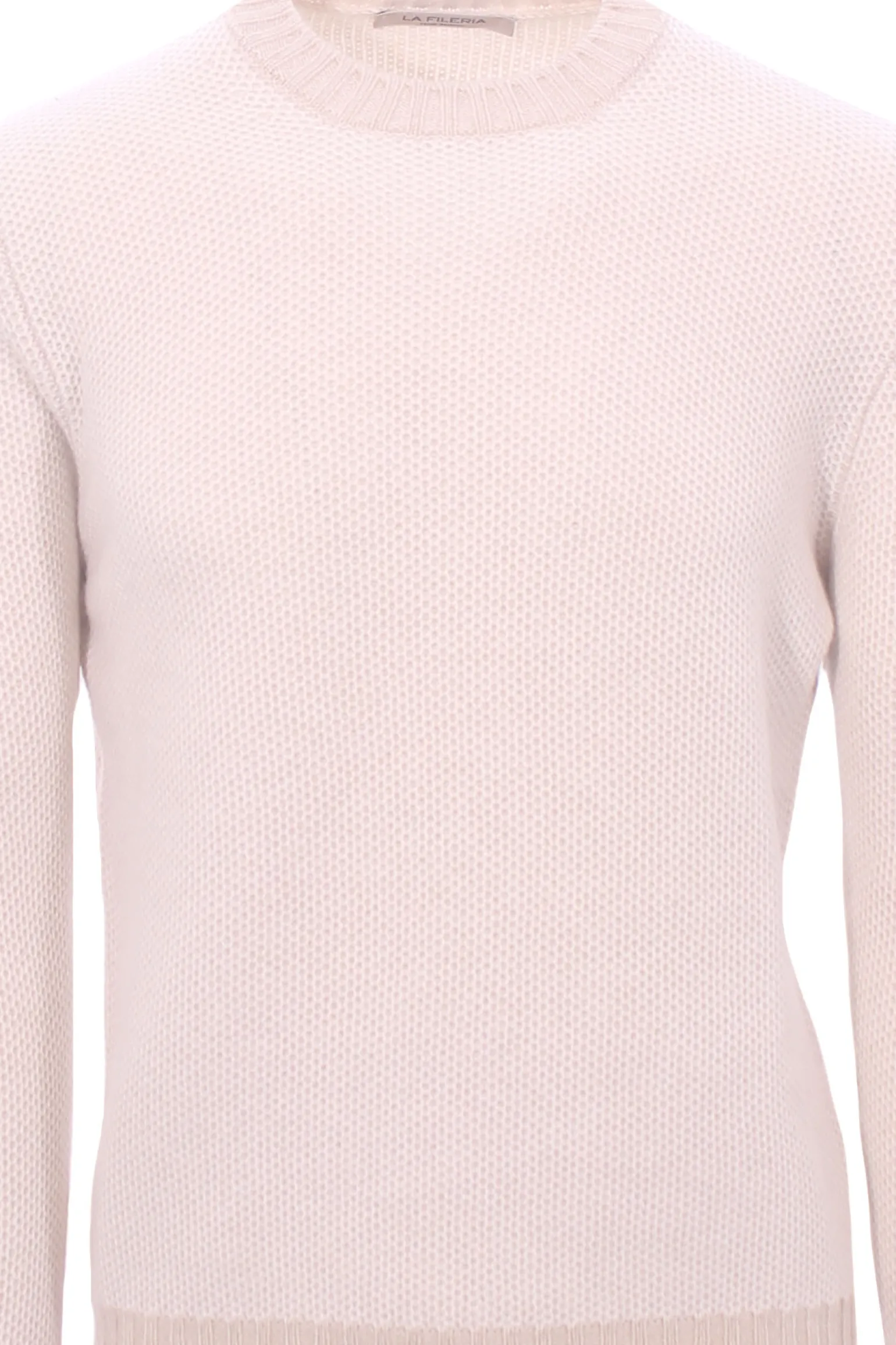 girocollo in cashmere grana riso