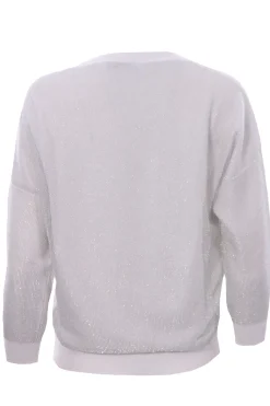 Girocollo in cotone effetto lurex