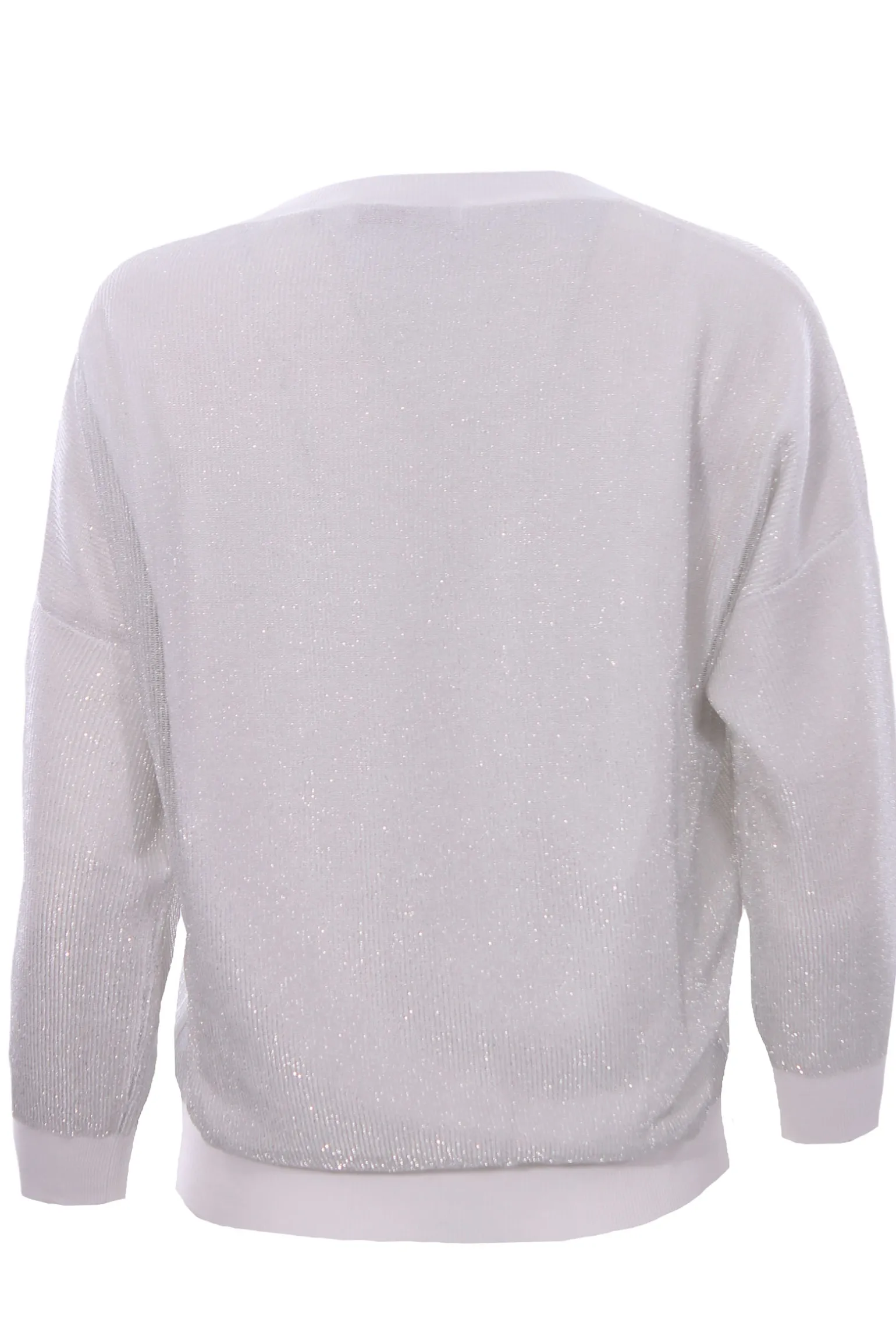 Girocollo in cotone effetto lurex