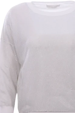 Girocollo in cotone effetto lurex