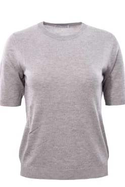 Girocollo manica corta in seta e cashmere