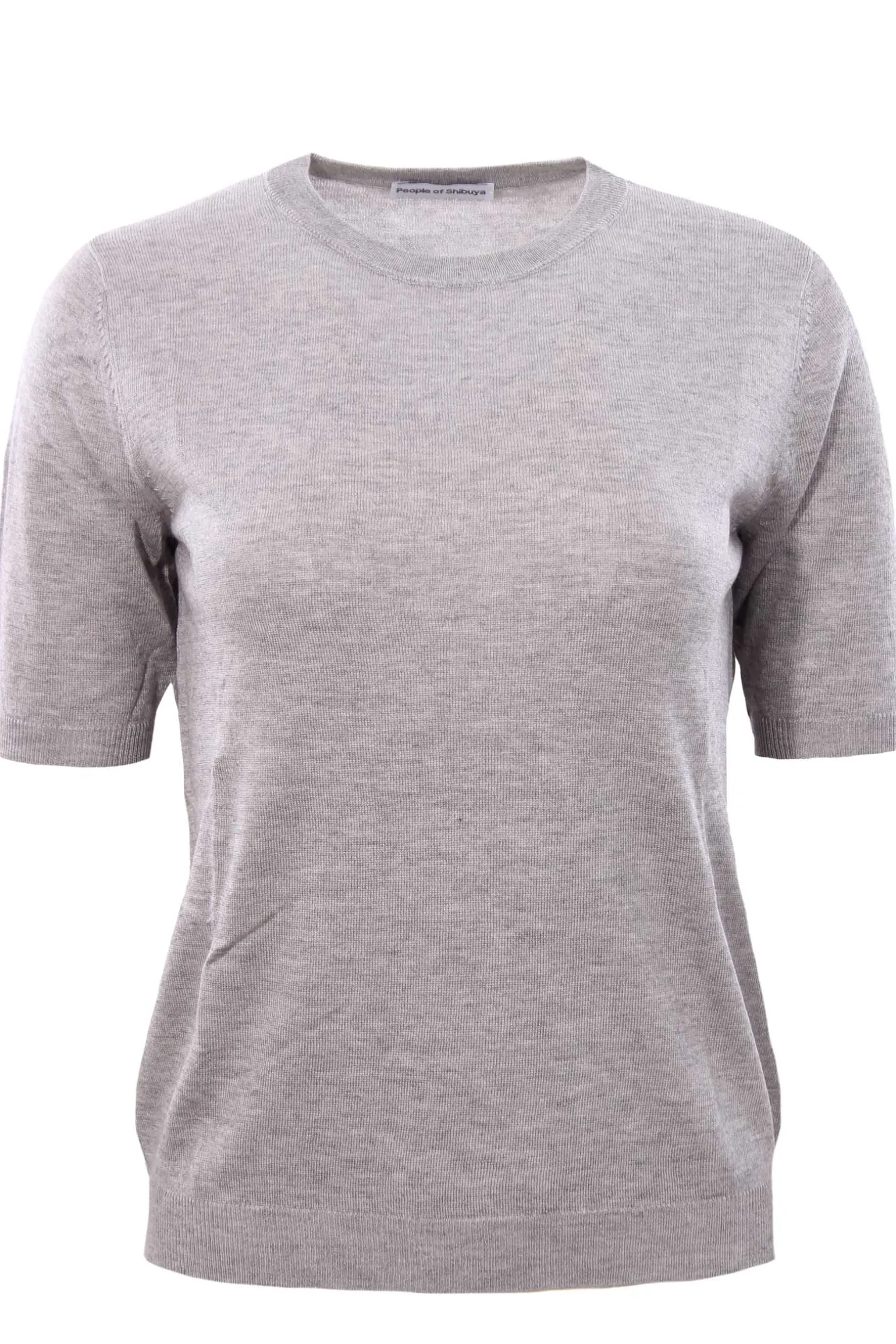 Girocollo manica corta in seta e cashmere
